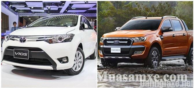 Doanh số Toyota Vios và Ford Ranger hiện đang đứng đầu tại Việt Nam năm 2016