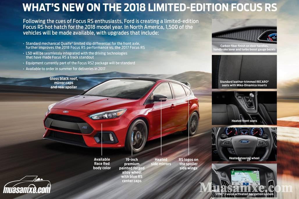 Ford Focus 2018 RS phiên bản giới hạn giá bao nhiêu? Có gì mới?