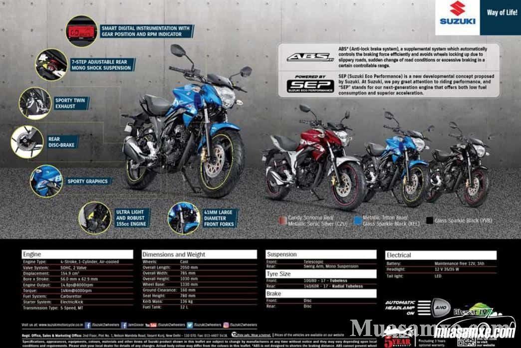 Suzuki Gixxer, Suzuki Gixxer 2018, Suzuki Gixxer 2019, giá xe Suzuki, xe moto, xe moto giá rẻ, Naked-bike
