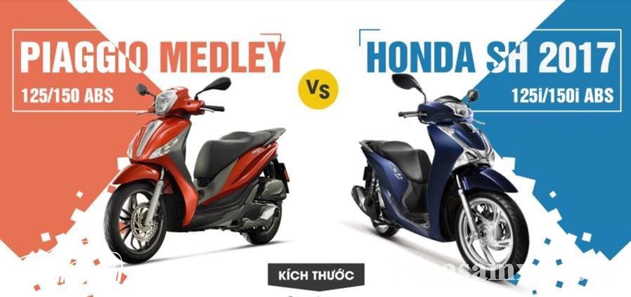 So sánh Piaggio Medley và Honda SH 2017 về thông số kỹ thuật và giá bán
