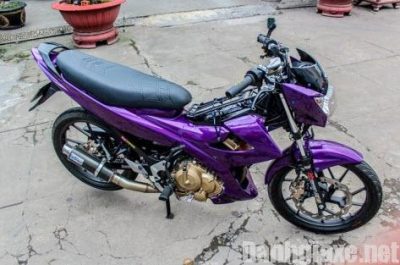 Cực chất với Suzuki Raider 150 độ dàn áo màu tím cùng loạt đồ chơi hiệu