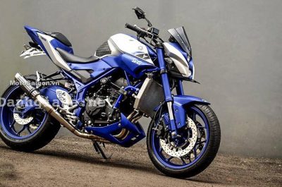 Ngắm Yamaha MT-03 độ đầu đèn & bánh lớn cực chất của biker nước ngoài