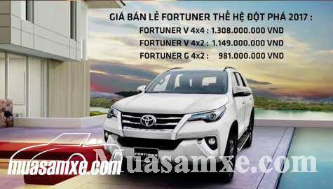 Toyota Fortuner 2017 có giá khởi điểm 981 triệu đồng