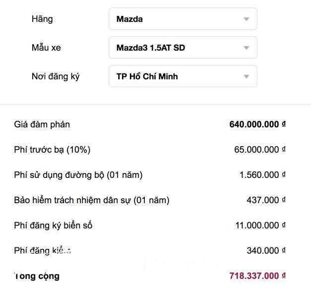 Cách tính giá lăn bánh khi mua xe hơi tại Việt Nam năm 2017 2018