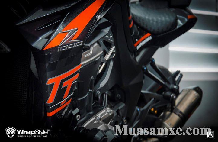 Ngắm Kawasaki Z1000 độ dàn tem màu cam đen cực chất của biker Vũng Tàu 3