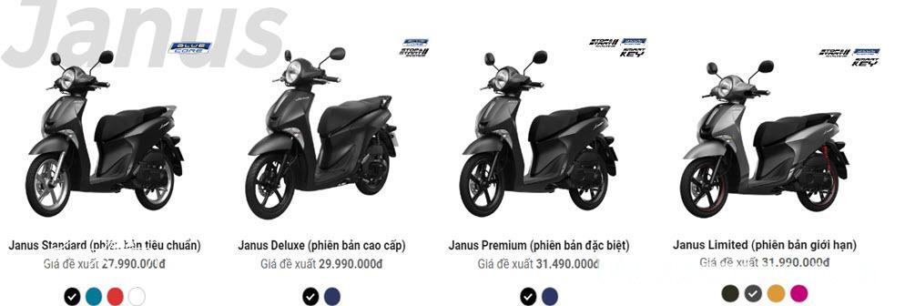 Bảng màu xe Yamaha Janus 2021 kèm giá bán và hình ảnh chi tiết