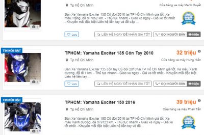 Xe Exciter 150 cũ giá bao nhiêu trong năm 2018? ưu nhược điểm khi mua Ex150 cũ