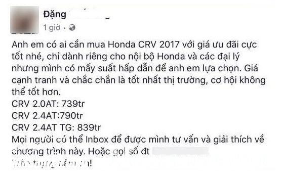 Honda CR-V: Hãng giảm còn 788 triệu, đại lý giảm thêm còn 739 triệu 1
