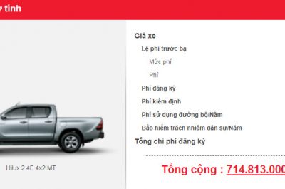 Cập nhật giá xe Hilux tháng 5/2018 mới nhất tại đại lý Toyota Hà Nội & TP.HCM
