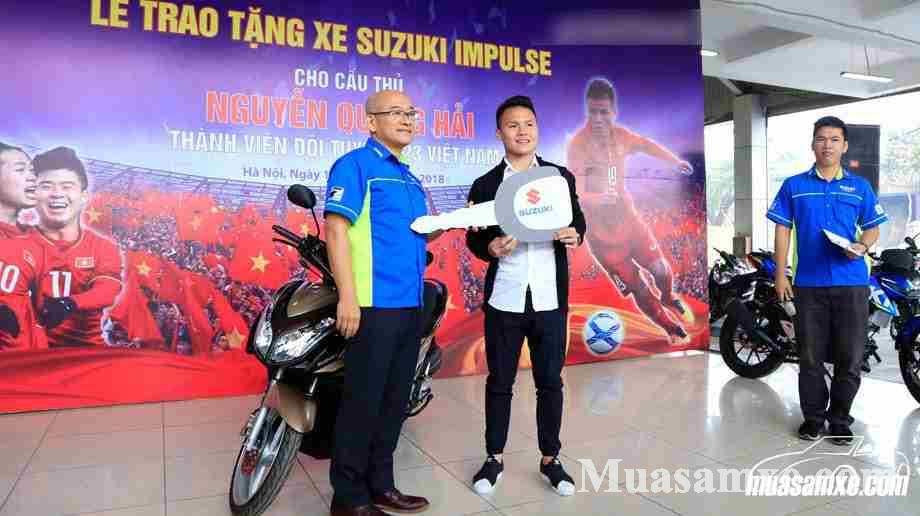 Suzuki Việt Nam tặng xe tay ga Impulse 125 FI cho tiền vệ Nguyễn Quang Hải