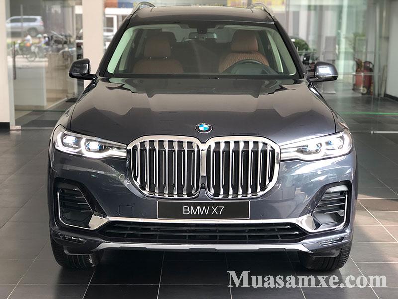 Thiết kế mặt trước BMW X7 2019 với lưới tản nhiệt hình quả thận lớn hơn đáng kể