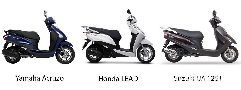 So sánh Suzuki và UA 125T Fi 2019 với Acruzo Yamaha, LEAD Honda