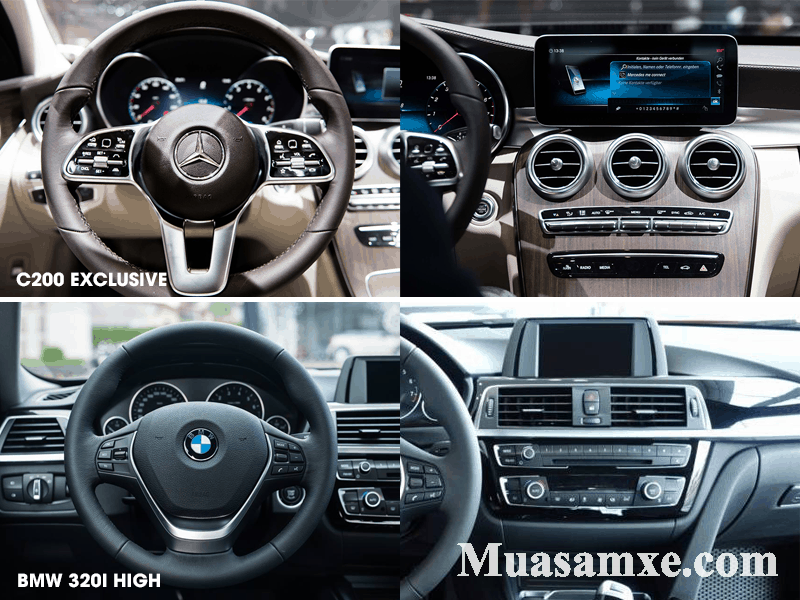 So sánh C200 Exclusive với BMW 320i High 2019