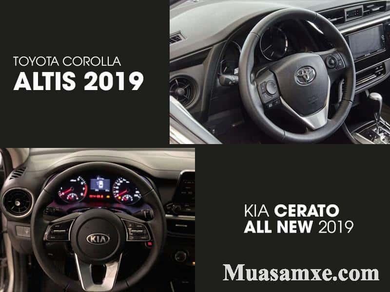 Vô lăng KIA Cerato All New với Toyota Corolla Altis 2019