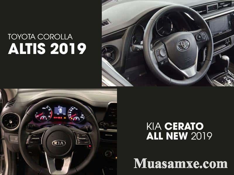 Vô lăng KIA Cerato All New với Toyota Corolla Altis 2019